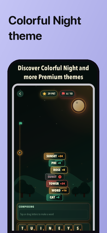 Colorful Night theme in Lettower