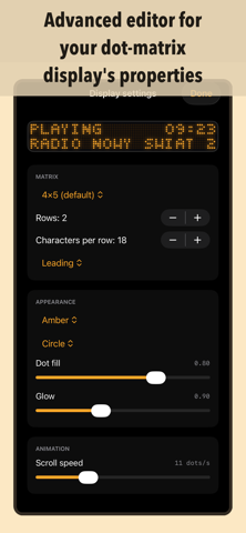 Advanced editor for your dot-matrix display's properties